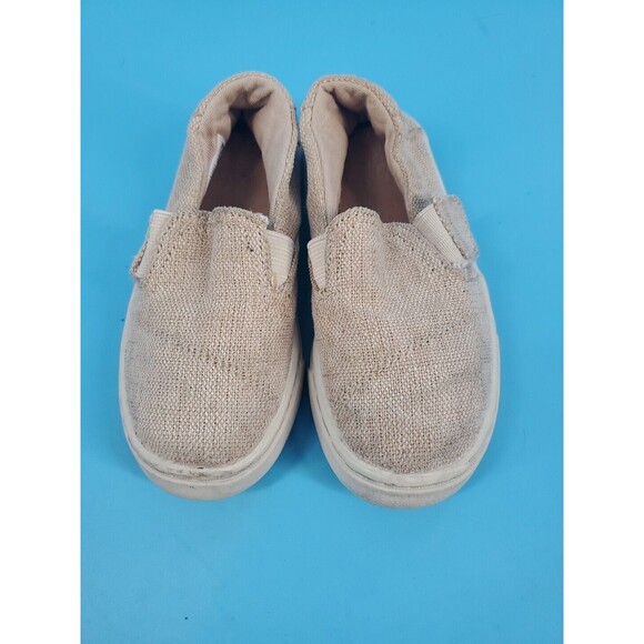 Toms  Toddlers Canvas Sneakers Shoe  Sz 8 Hook Loop Tan Fabric Unisex - Picture 3 of 11